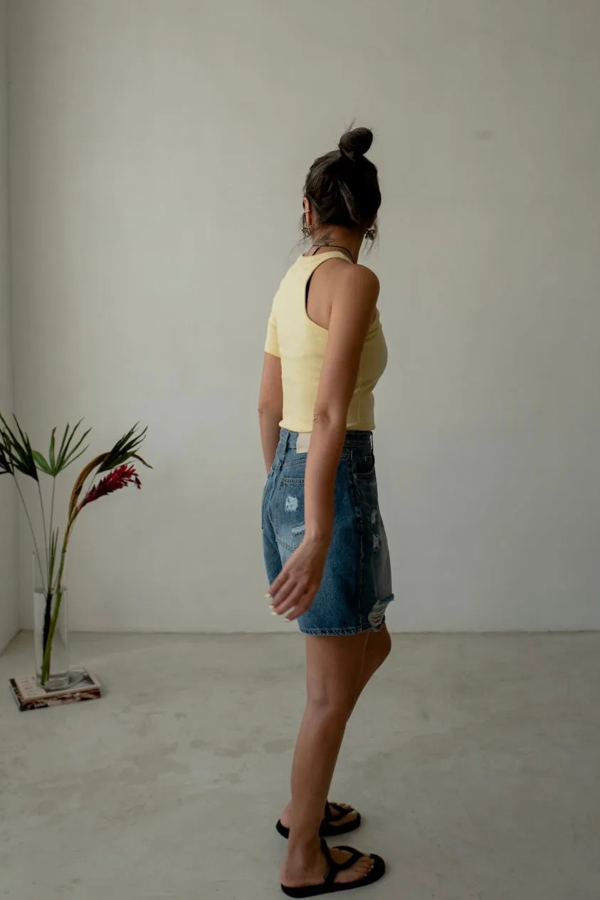 ( 3 COLOURS ) ONE SHOULDER TEE *LAST 2*