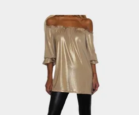 4.5 Empire gold off-shoulder top - The Ibiza