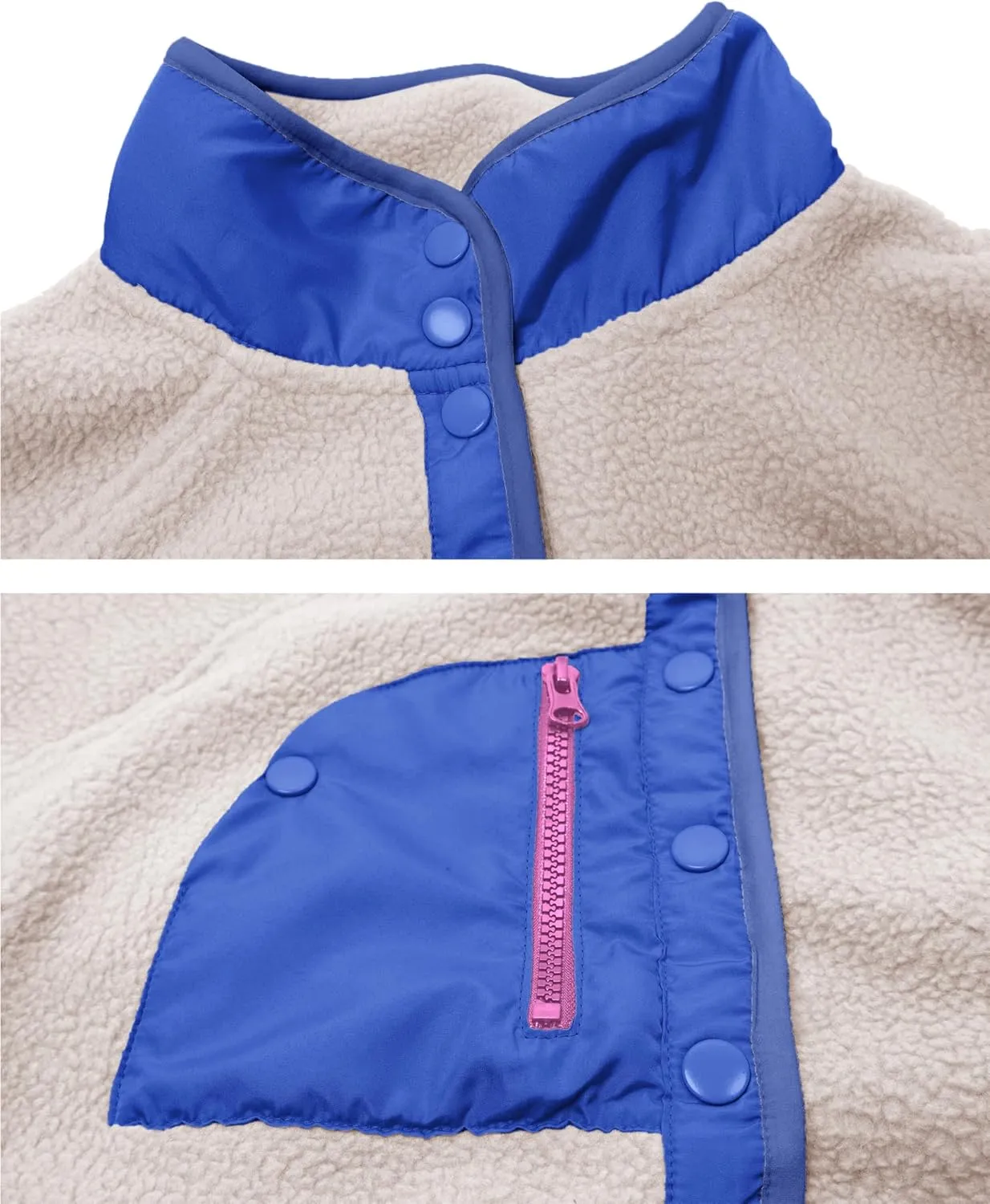 AMEBELLE Womens Lightweight Fleece Pullover Jacket Cropped Fall Winter Fuzzy Sherpa Jacket Sweatshirt Coat with Pockets