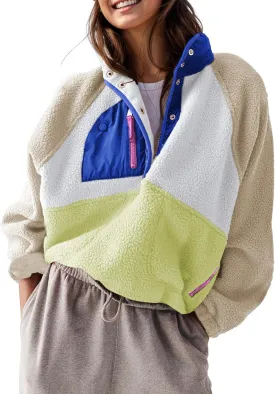 AMEBELLE Womens Lightweight Fleece Pullover Jacket Cropped Fall Winter Fuzzy Sherpa Jacket Sweatshirt Coat with Pockets