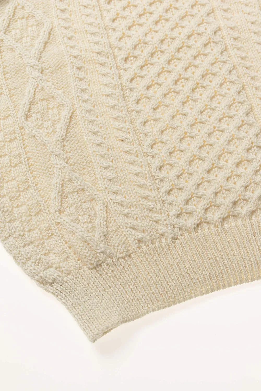 Aran Crafts Irish Soft Cable Knitted Crew Neck Unisex Sweater (100% Pure New Wool)