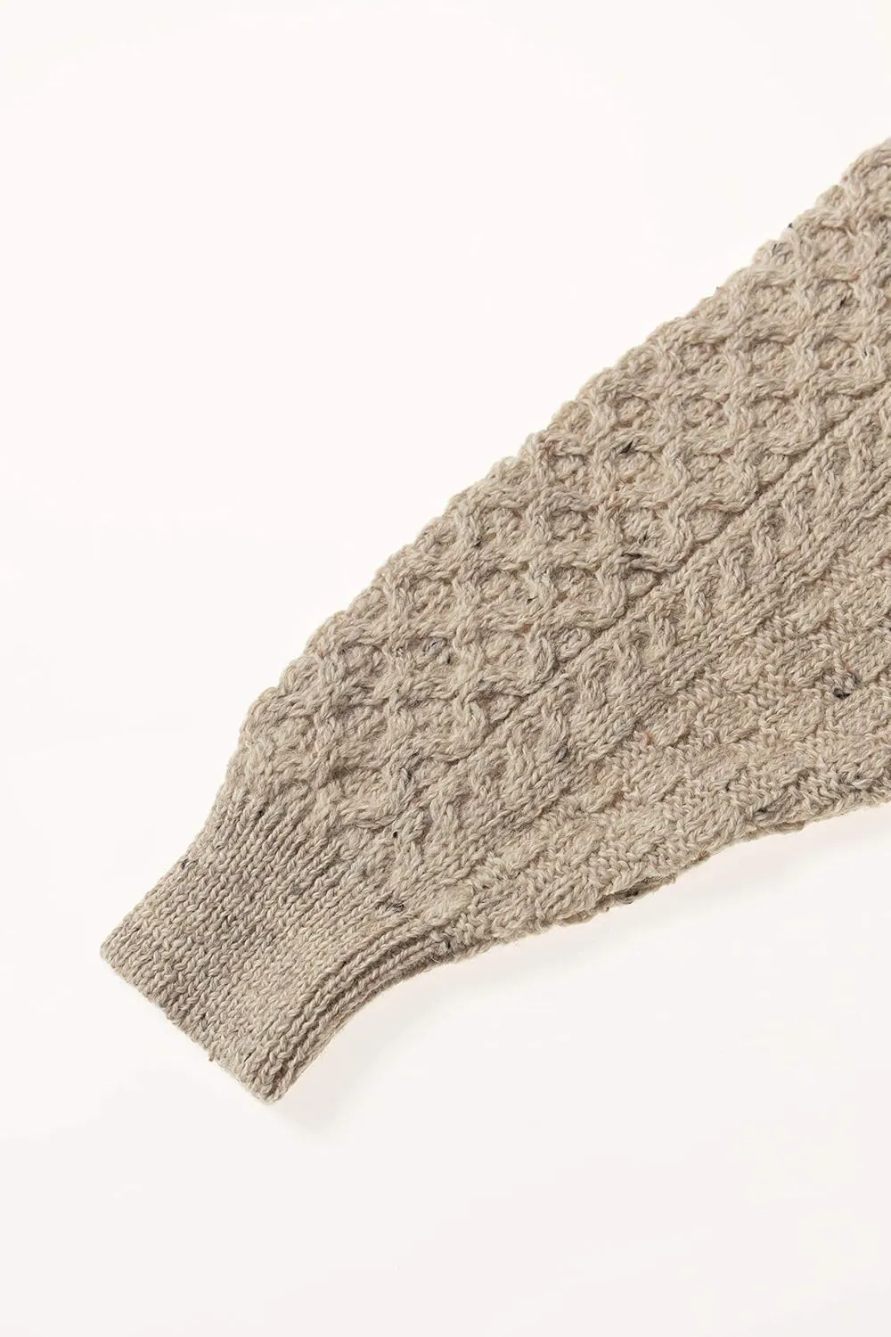 Aran Crafts Irish Soft Cable Knitted Crew Neck Unisex Sweater (100% Pure New Wool)