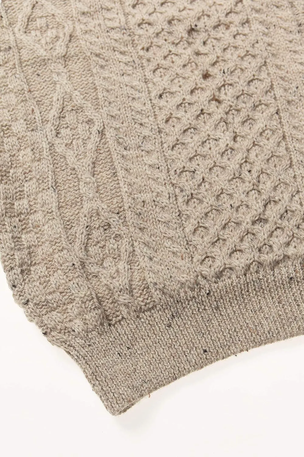 Aran Crafts Irish Soft Cable Knitted Crew Neck Unisex Sweater (100% Pure New Wool)