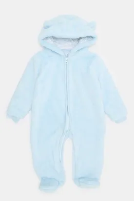Baby Blue Fleece Front Zipper Coat