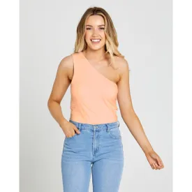 Bec One Shoulder Top Peach