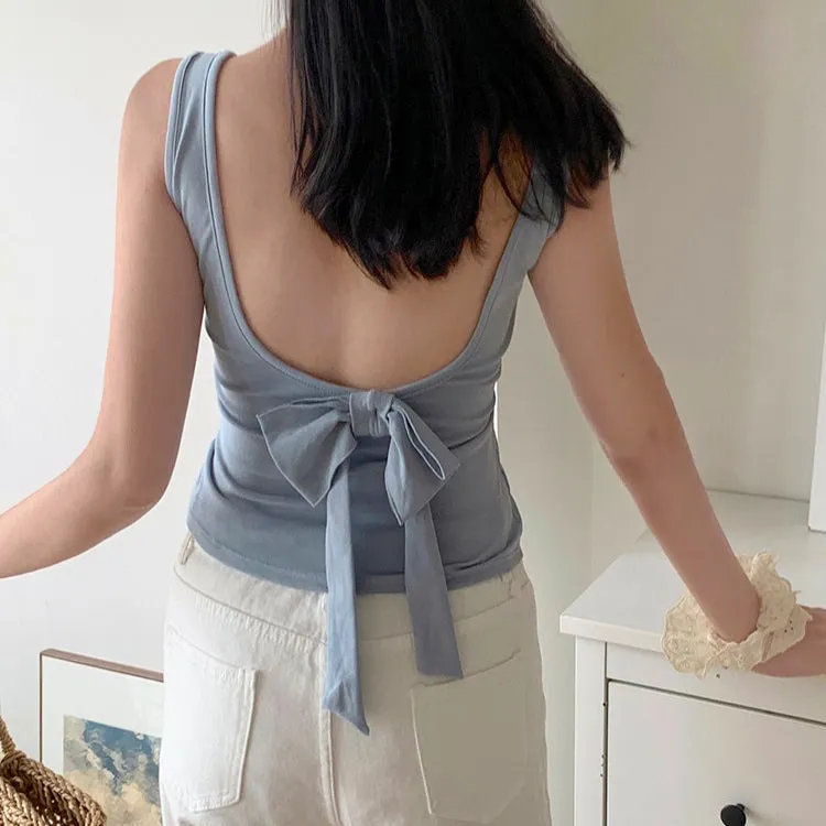 Blush Built-In Cup Bow Top