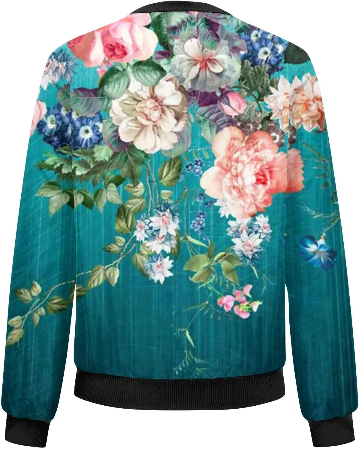 Bomber Jacket Gifts for Women Fashion Floral Pattern Coat Lightweight Zip Up Outwears Fall Winter Heated Jacket