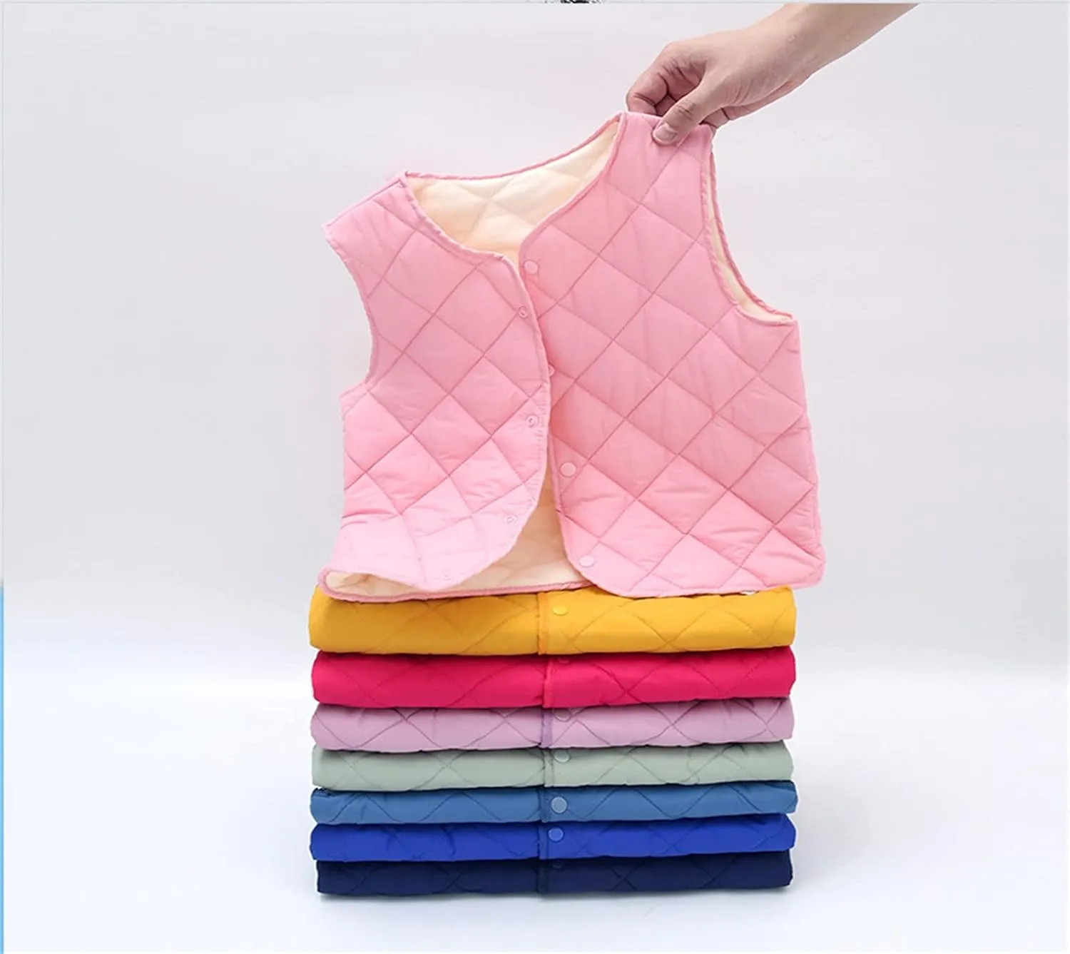 Boys Girls Quilted Puffer Vest Fleece Lined Sleeveless Lightweight Padded Down Coat Kids Toddler Winter Coat Waistcoat