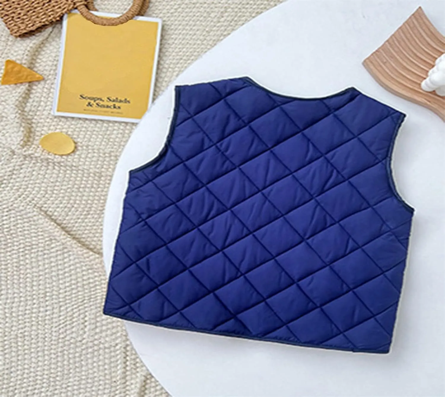 Boys Girls Quilted Puffer Vest Fleece Lined Sleeveless Lightweight Padded Down Coat Kids Toddler Winter Coat Waistcoat