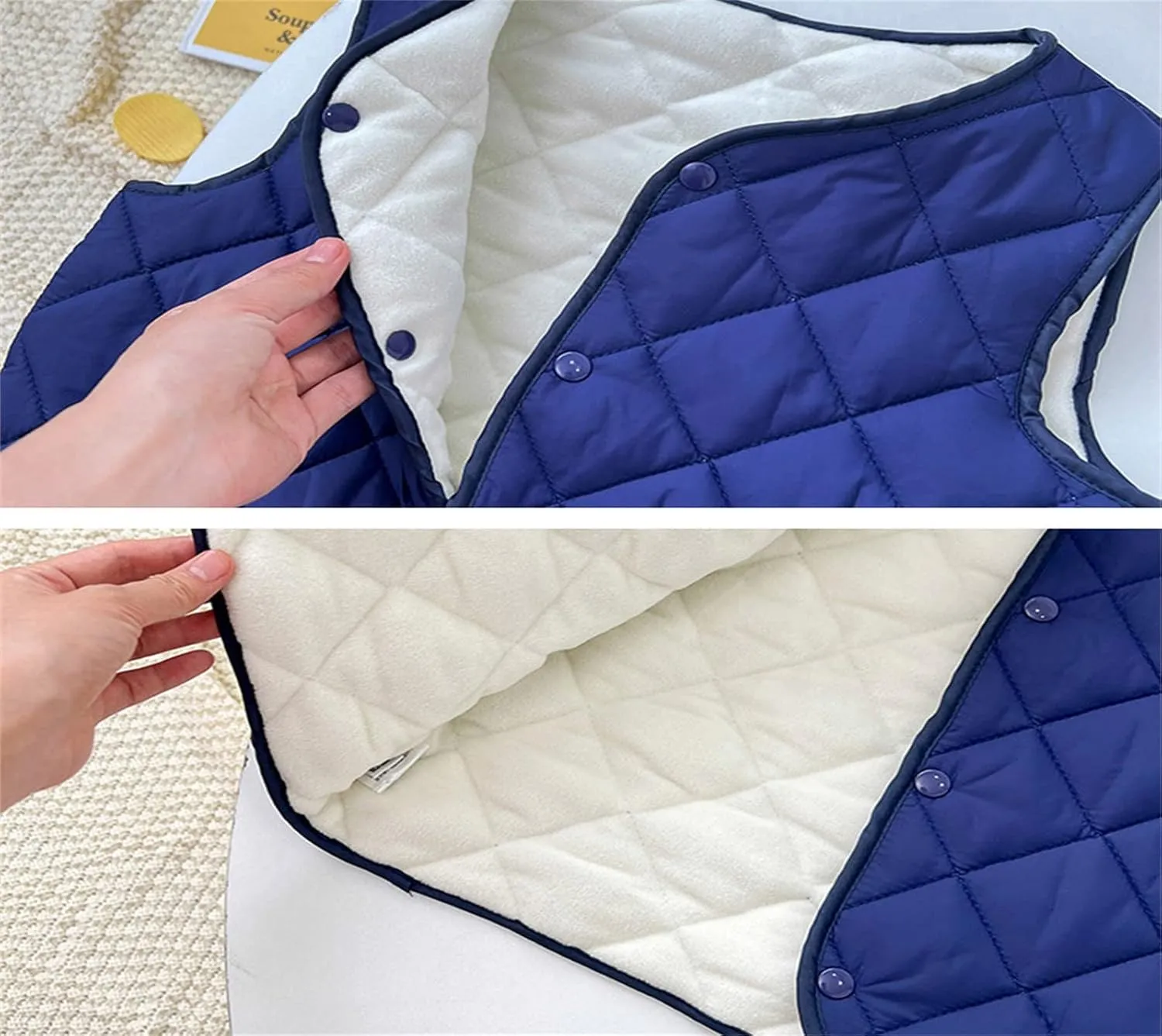Boys Girls Quilted Puffer Vest Fleece Lined Sleeveless Lightweight Padded Down Coat Kids Toddler Winter Coat Waistcoat