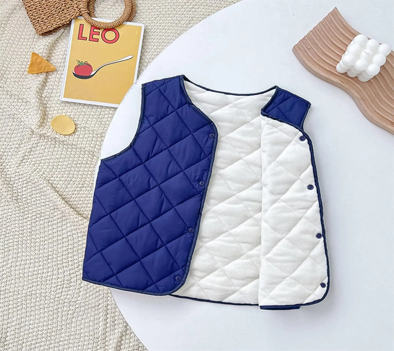Boys Girls Quilted Puffer Vest Fleece Lined Sleeveless Lightweight Padded Down Coat Kids Toddler Winter Coat Waistcoat