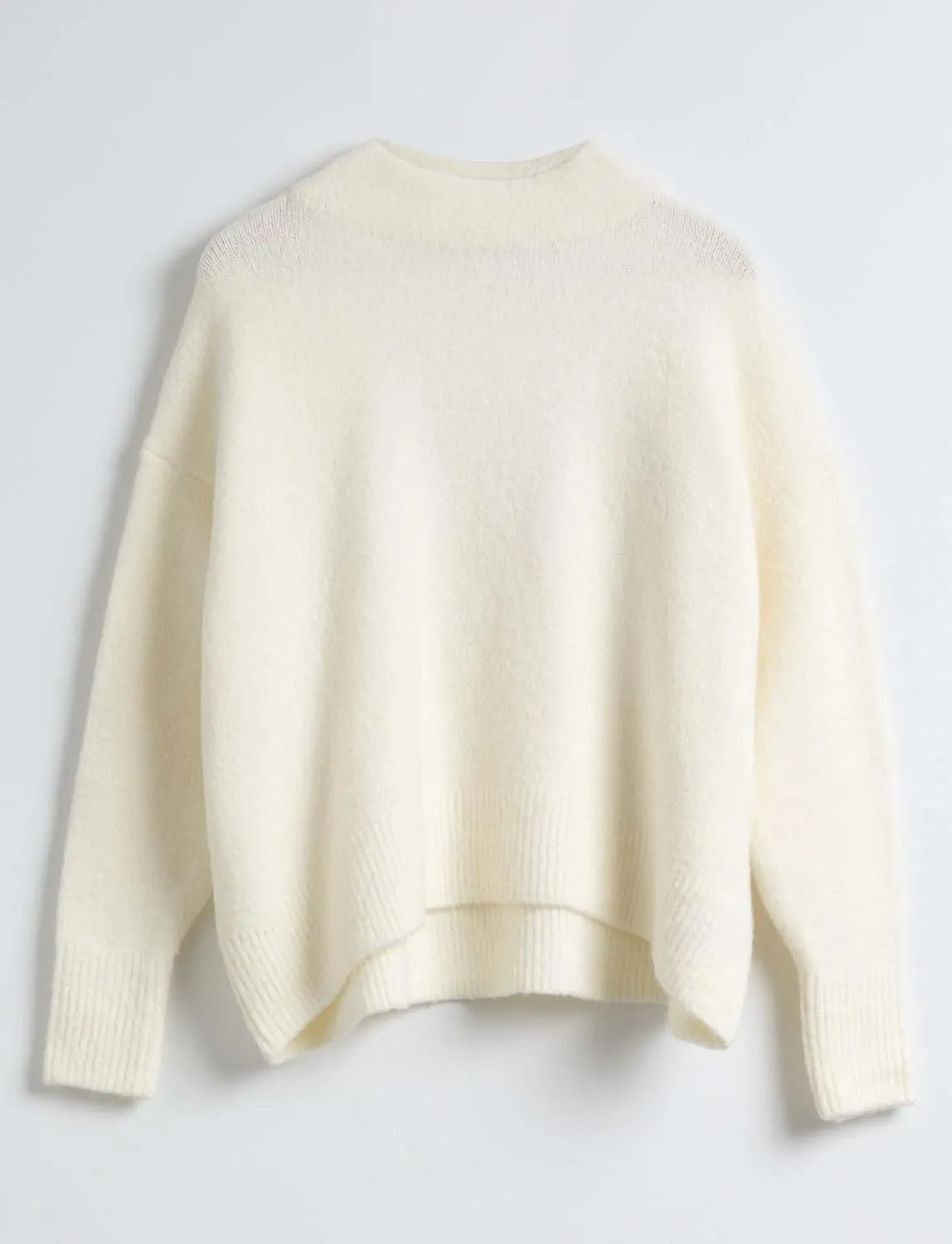Cable Stitch Women's Mock Neck Cozy Sweater - Oversized Soft Long Sleeve Drop Shoulder High Low Hem Slouchy Pullover Top