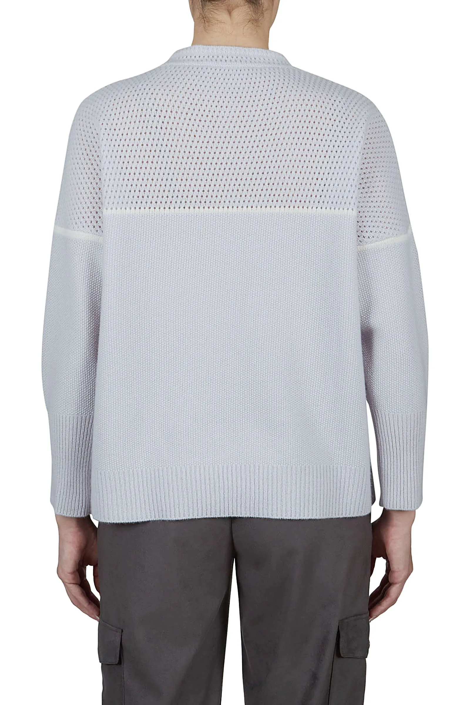 Cashmere Sweater with Contrast Knit