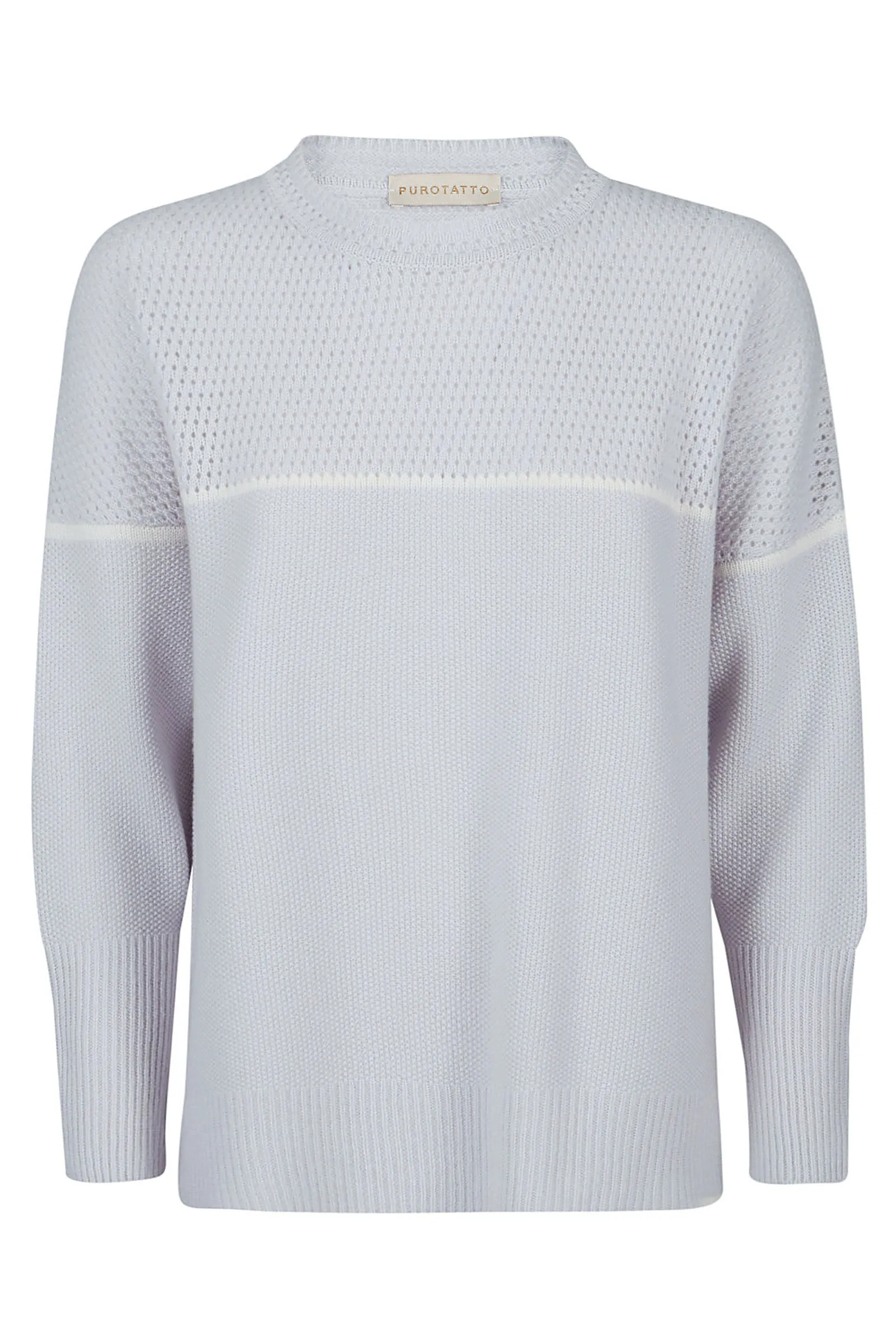 Cashmere Sweater with Contrast Knit