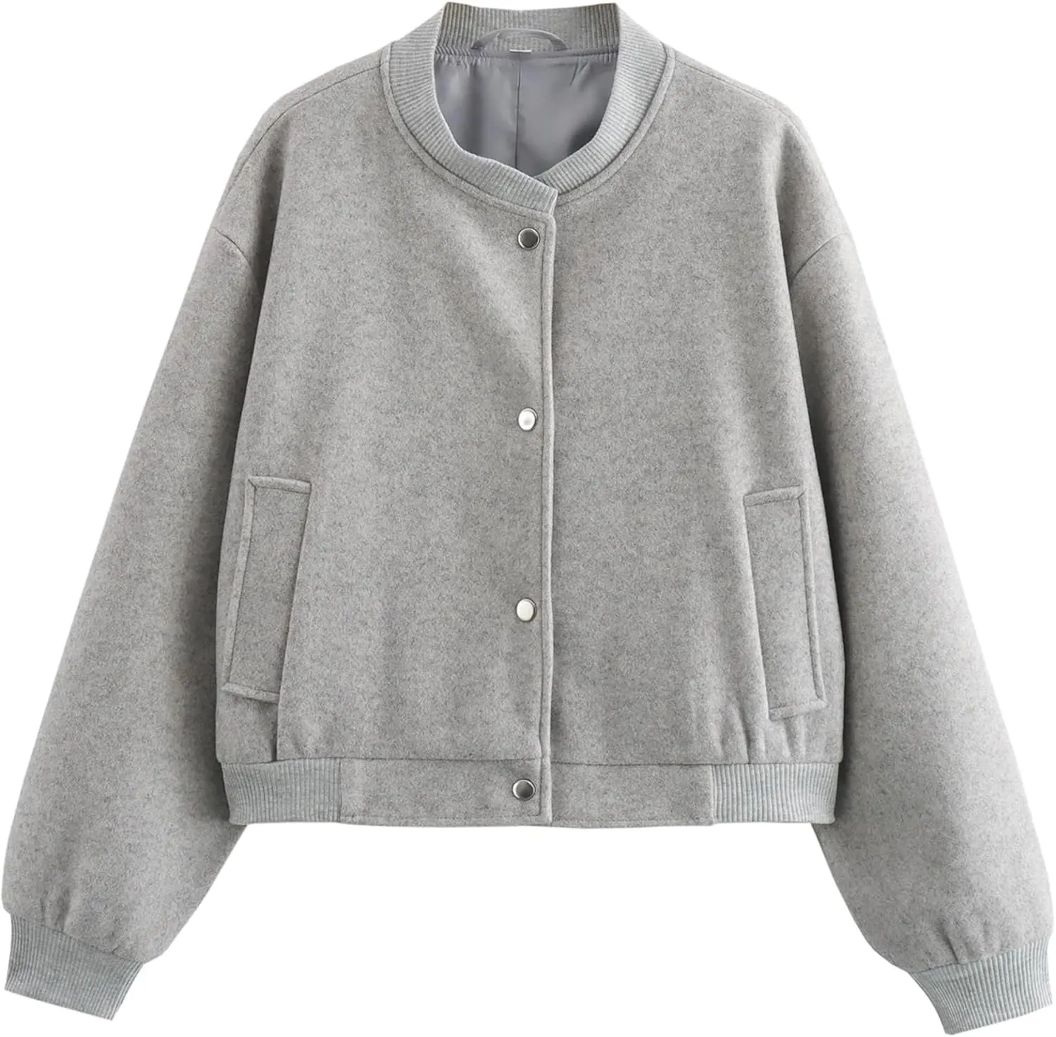 Cropped Bomber Jackets for Womens Long Sleeve Button Down Crop Shacket Jacket Tops