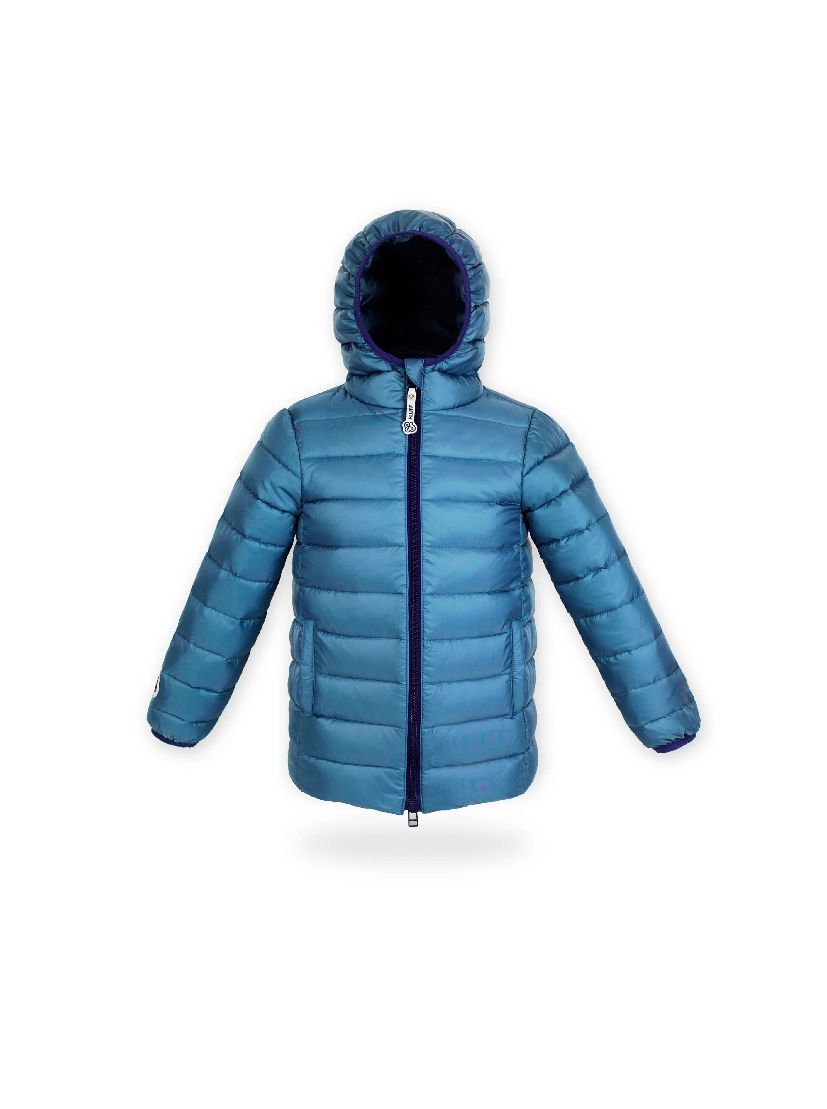 Fluff Down Jacket: Reversible Emerald and Grey