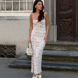 Flytonn-Christmas Outfits New Year's Eve Dress Night Out Club Dresses cute winter outfits Mireille Lace Maxi Dress