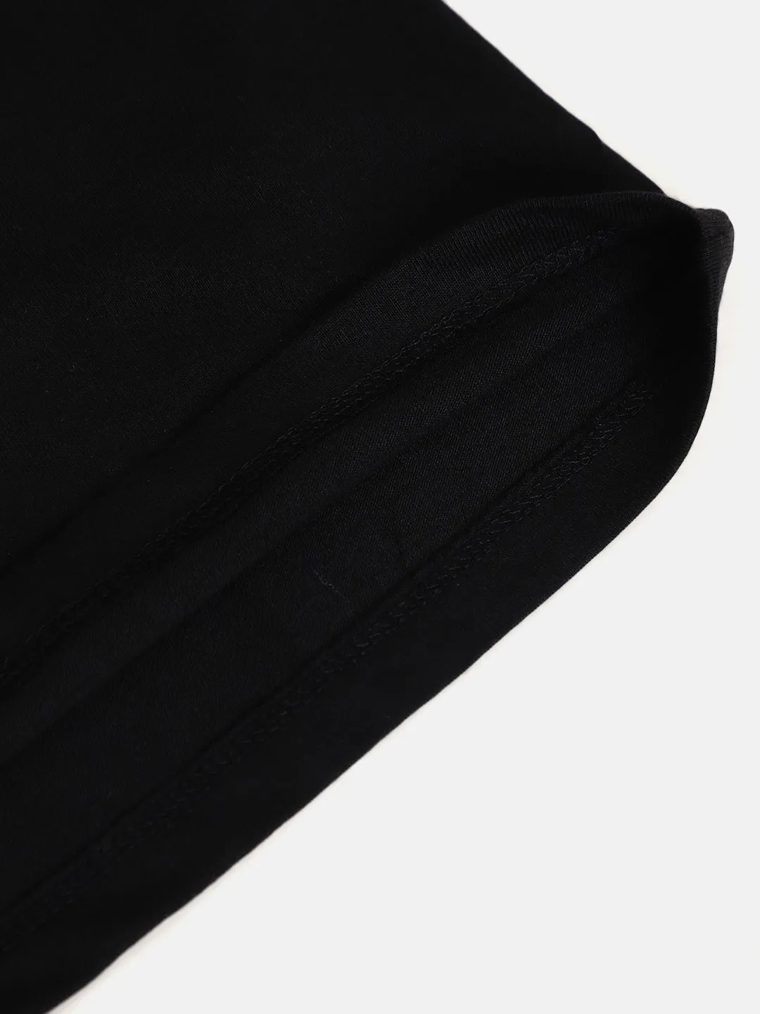 Girls Black Fashion 58 Full Sleeve Crop T-Shirt