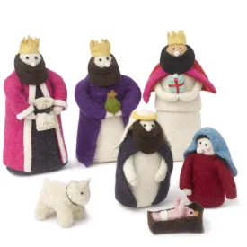 Handmade Nativity Scene in Hand Felted Wool