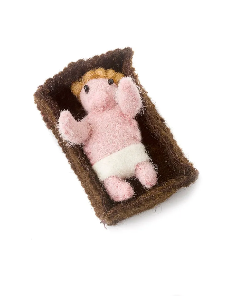 Handmade Nativity Scene in Hand Felted Wool