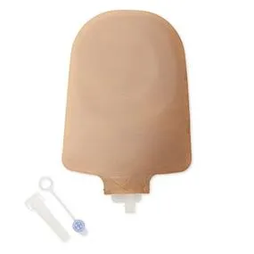 Hollister Premier One-Piece Urostomy Pouch, Up to 2-1/2" Cut-to-Fit Flat Flextend Skin Barrier, 9" L, Beige