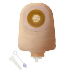 Hollister Premier One-Piece Urostomy Pouch, Up to 2-1/2" Cut-to-Fit Flat Flextend Skin Barrier, 9" L, Beige