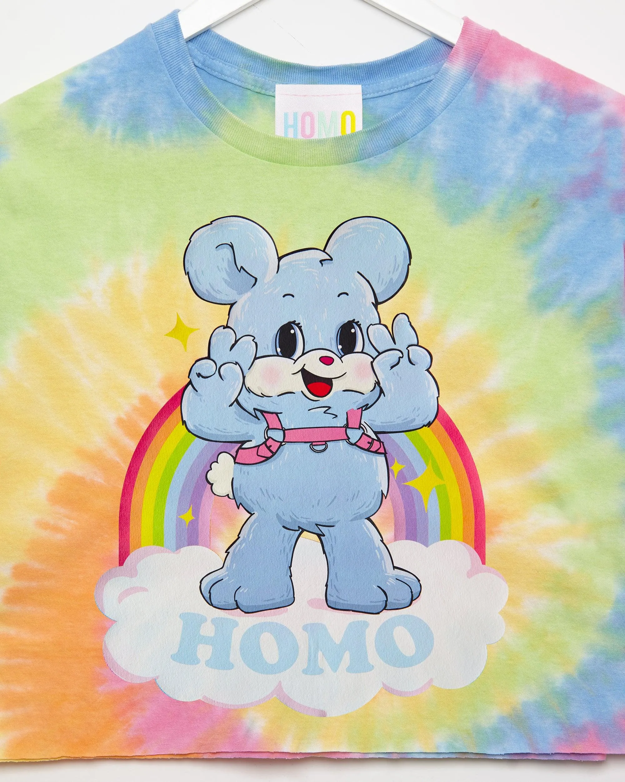 HOMO bear on tie-dye - crop top