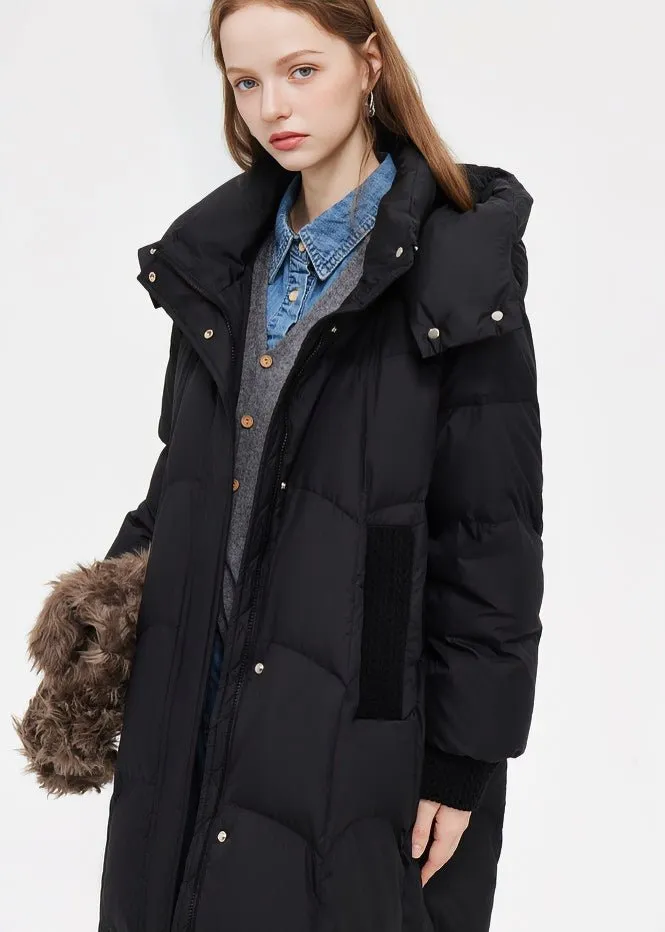 HOODED LONG DOWN JACKET