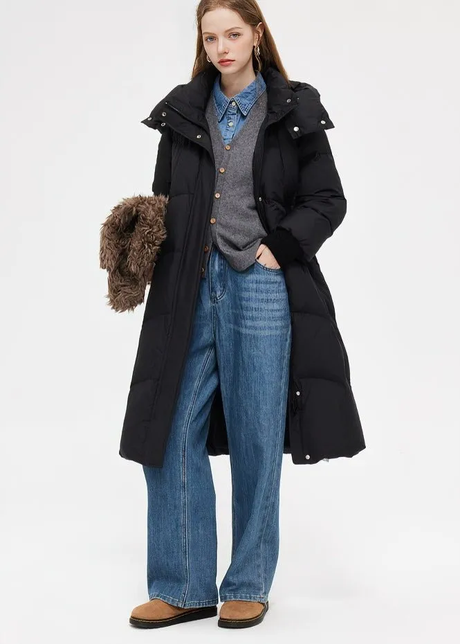 HOODED LONG DOWN JACKET