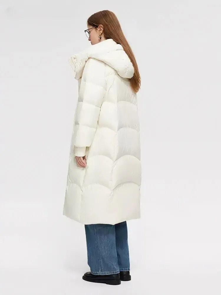 HOODED LONG DOWN JACKET