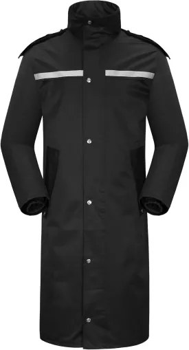 iCreek Raincoat Waterproof Long Rain Jacket Lightweight Rainwear Reflective with Packable Hood for Men Women Adults
