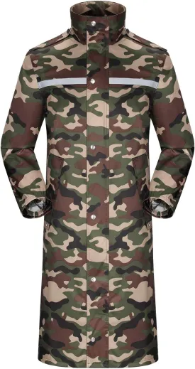 iCreek Raincoat Waterproof Long Rain Jacket Lightweight Rainwear Reflective with Packable Hood for Men Women Adults