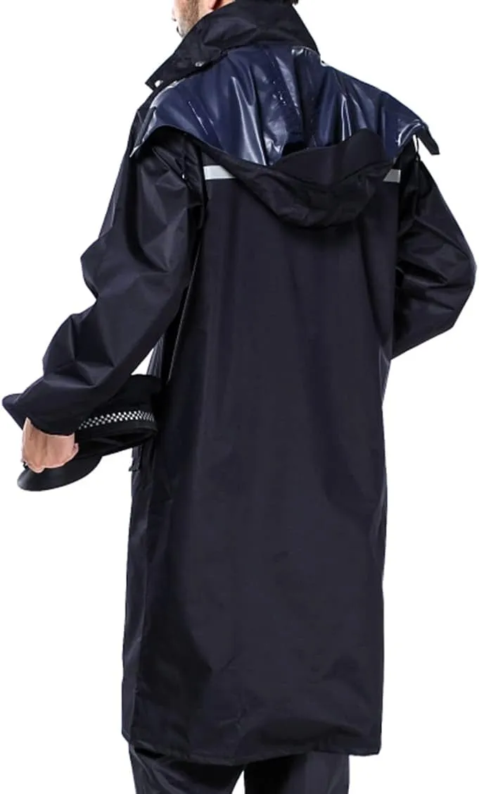 iCreek Raincoat Waterproof Long Rain Jacket Lightweight Rainwear Reflective with Packable Hood for Men Women Adults