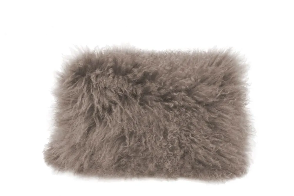 Lamb Fur Pillow Rect. Grey