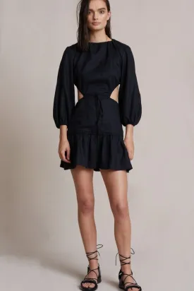 Lantern Sleeve Backless Dress