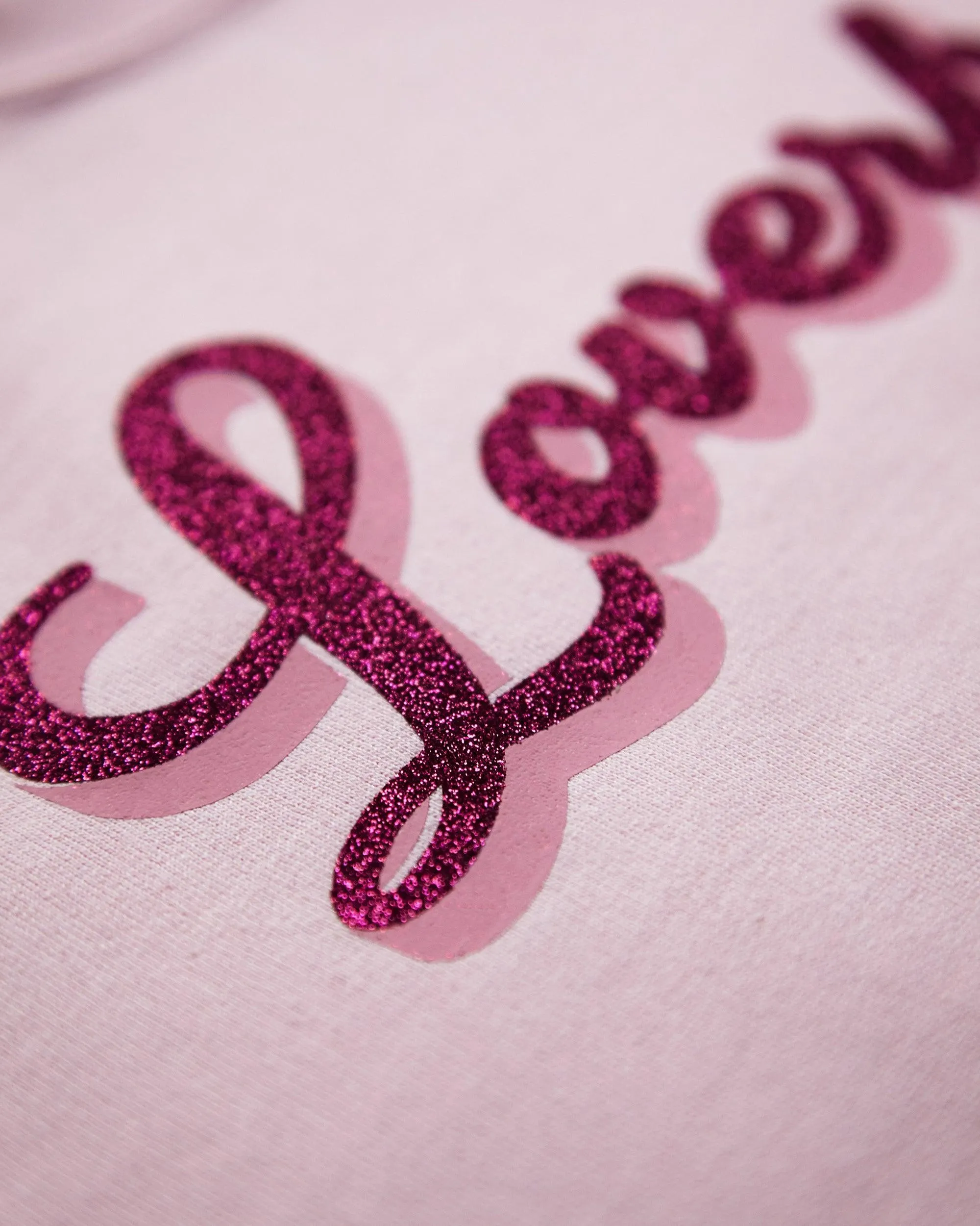 Loverboy, glitter pink/pink on pink - mens hoodie crop top.