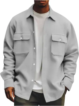 Men's Corduroy Jacket Button Down Shirt Jackets Long Sleeve Graphic Winter Coat Windbreaker Mens Fashion Clothes
