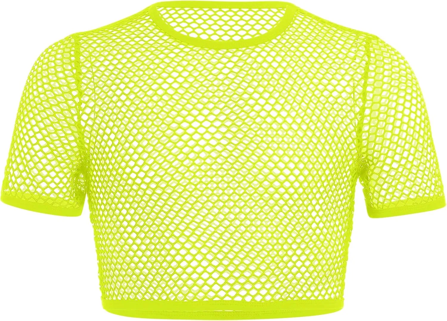 Men's Fishnet Shirts Sheer Short Sleeve Crop Top Mesh Tank Tops Rave Going Out Dance Tops
