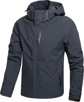 Men's Lightweight Waterproof Rain Jacket,Shell Hooded Outdoor Raincoat Hiking Windbreake jacket