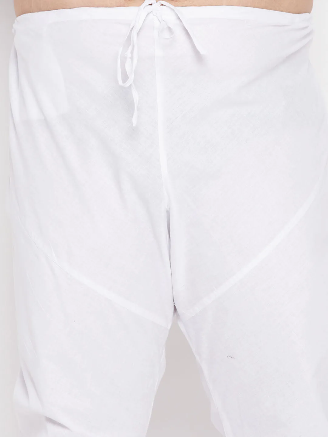 Men's Plus Purple, Beige And White Cotton Blend Jacket Kurta Pyjama Set - Vastramay