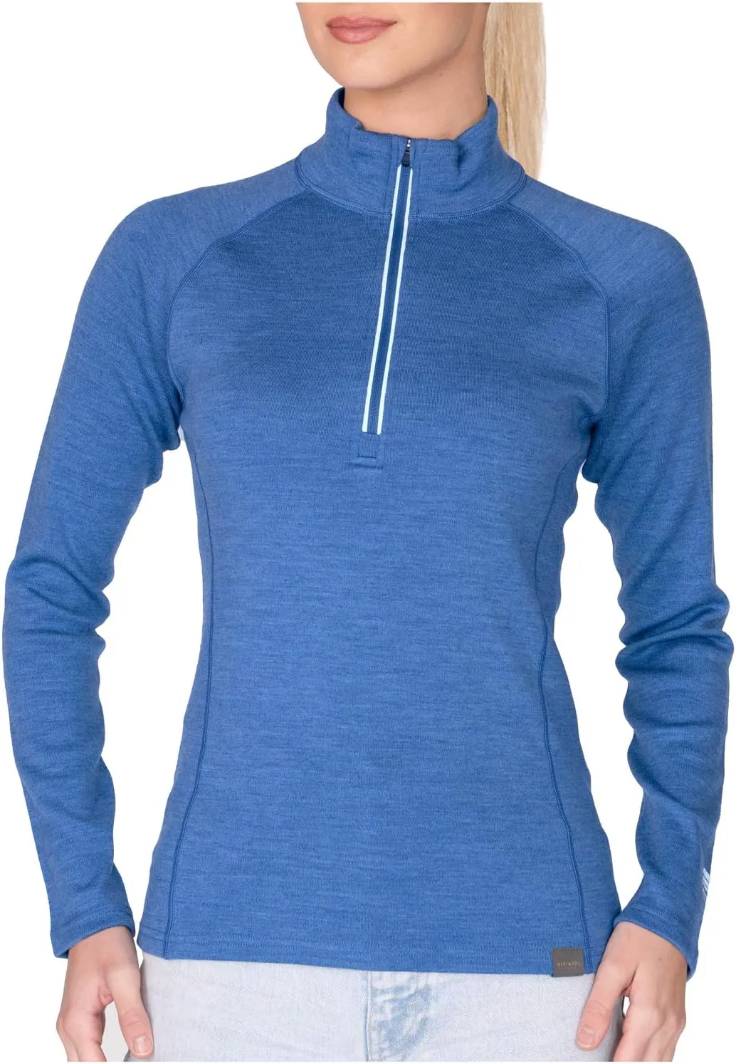MERIWOOL Womens Half Zip Base Layer Top 400g Heavyweight Merino Wool Sweater