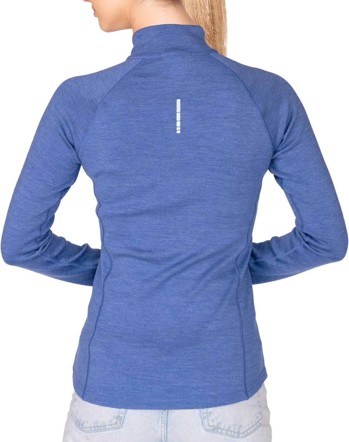 MERIWOOL Womens Half Zip Base Layer Top 400g Heavyweight Merino Wool Sweater