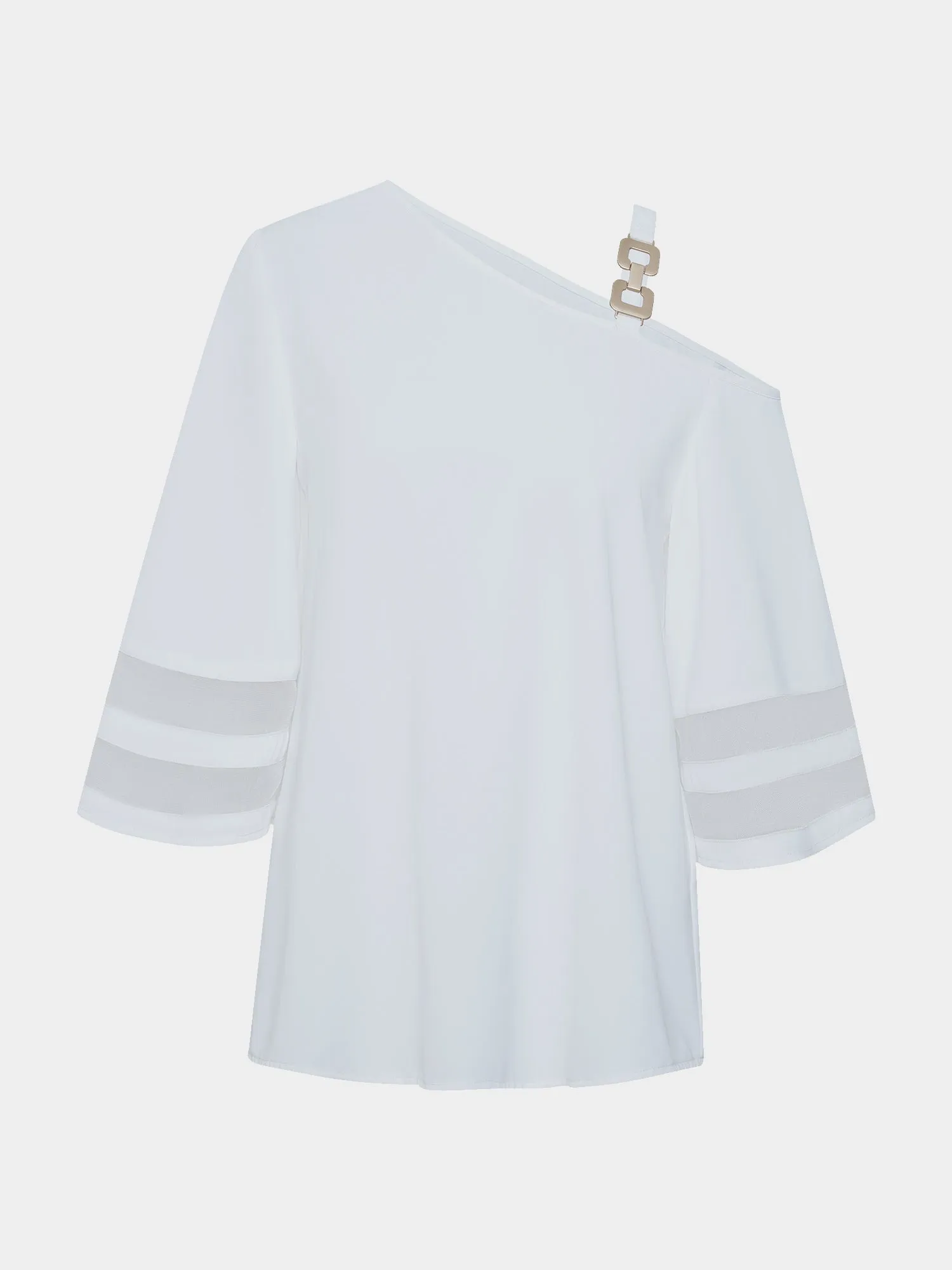 Midsize Metallic One-Shoulder Top
