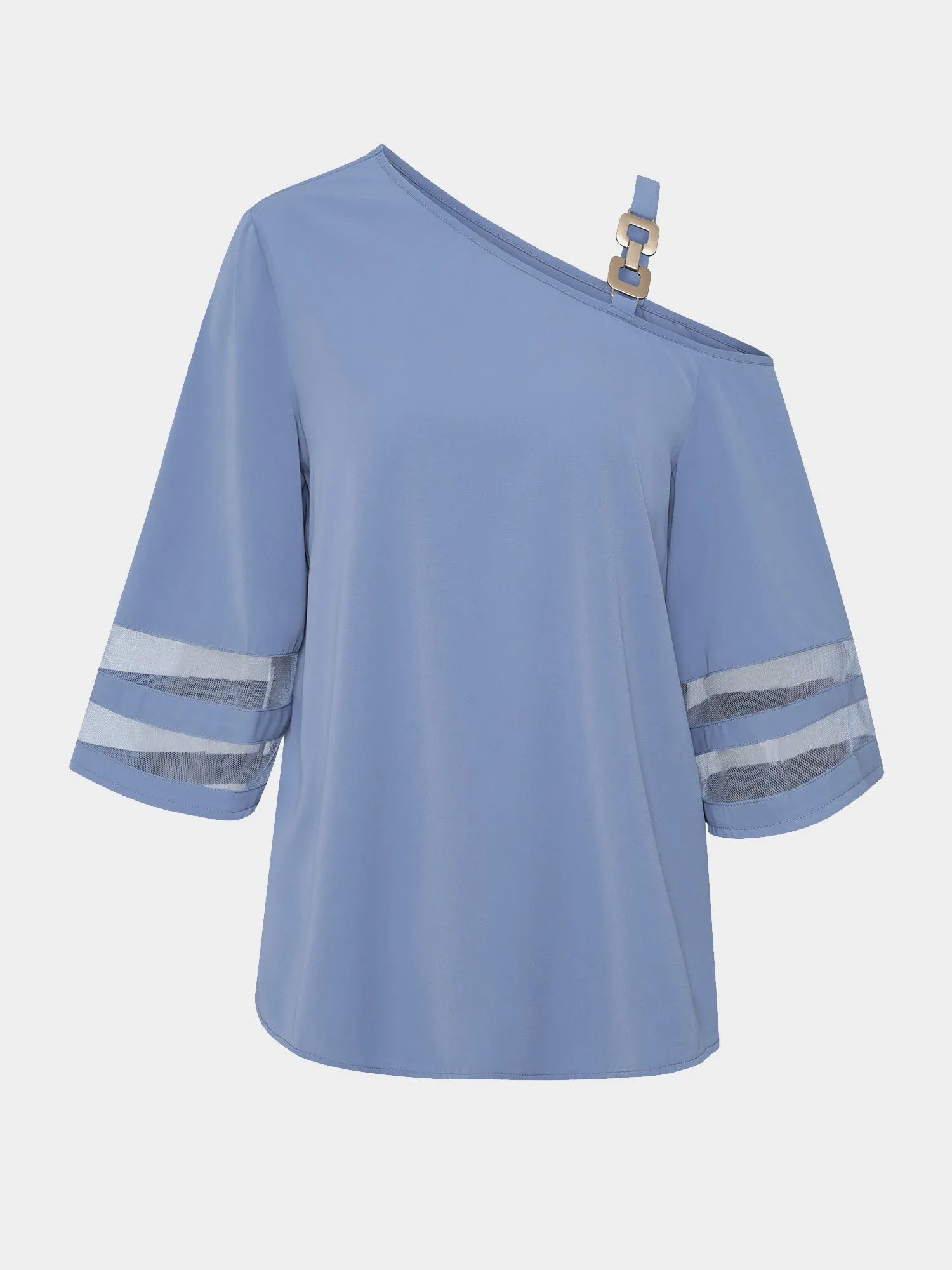Midsize Metallic One-Shoulder Top