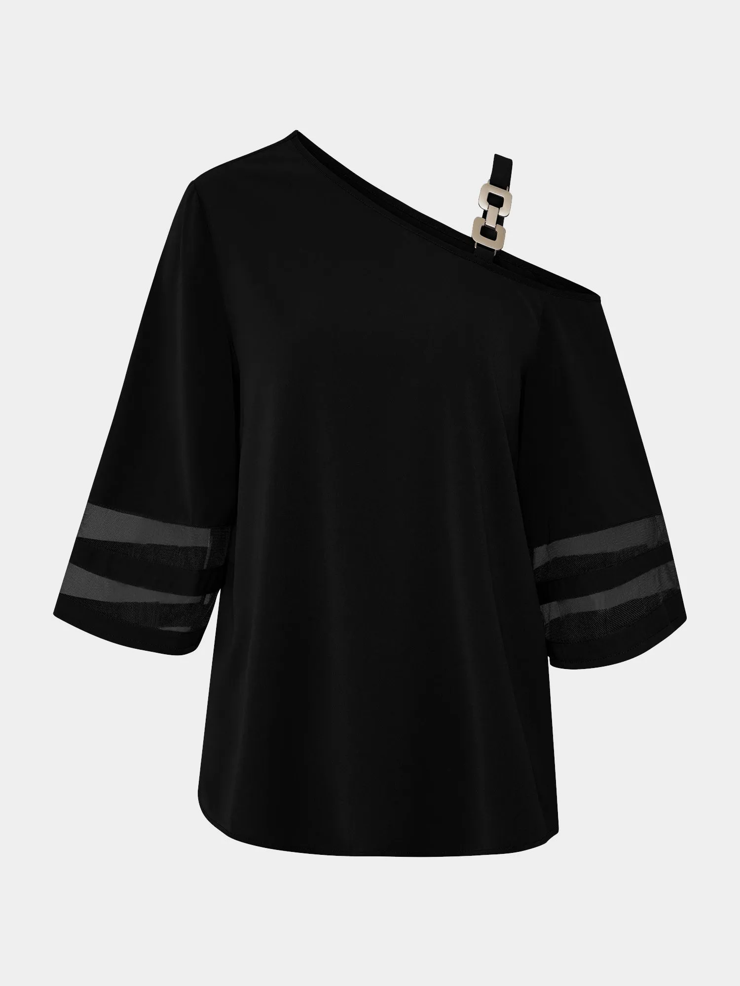 Midsize Metallic One-Shoulder Top