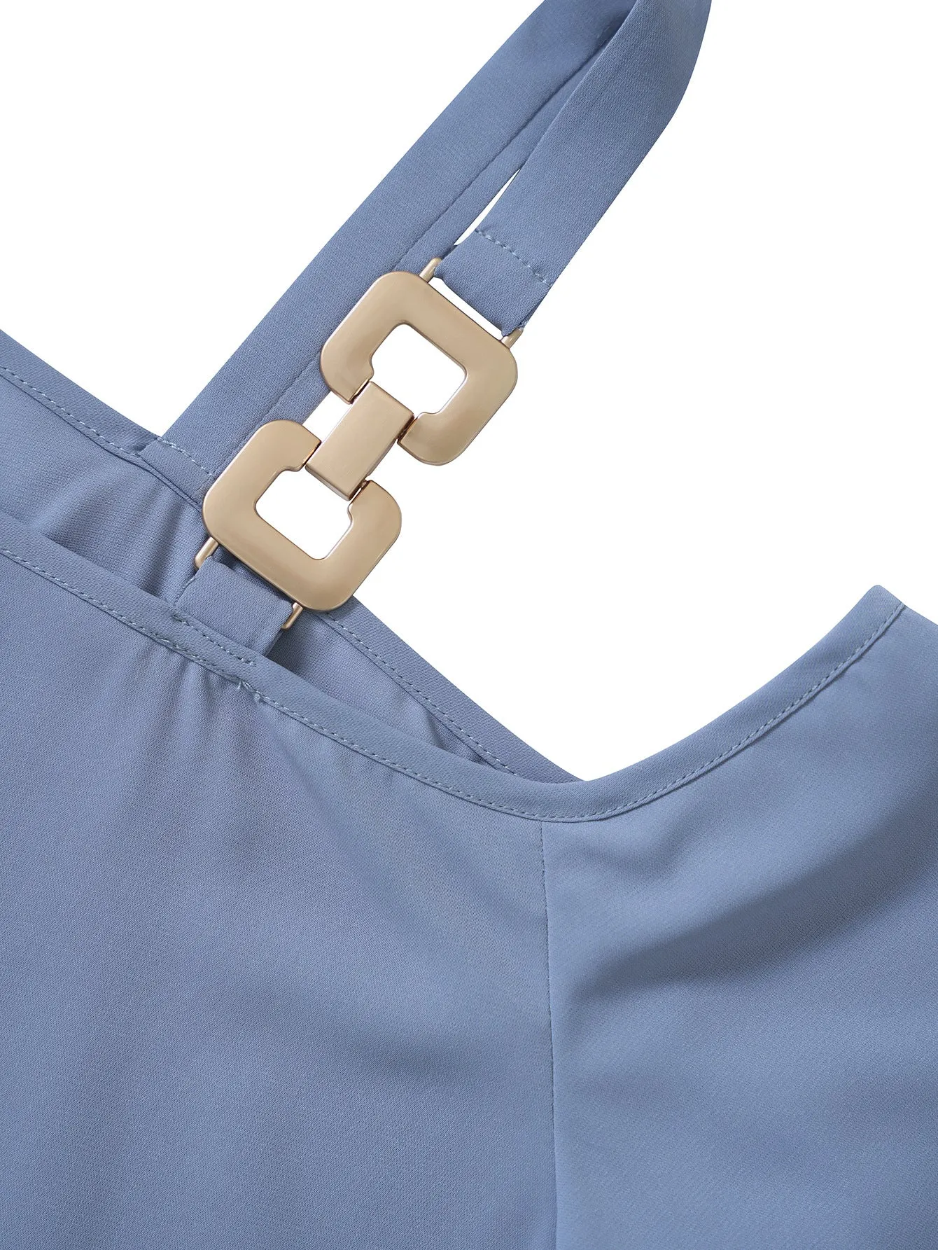 Midsize Metallic One-Shoulder Top