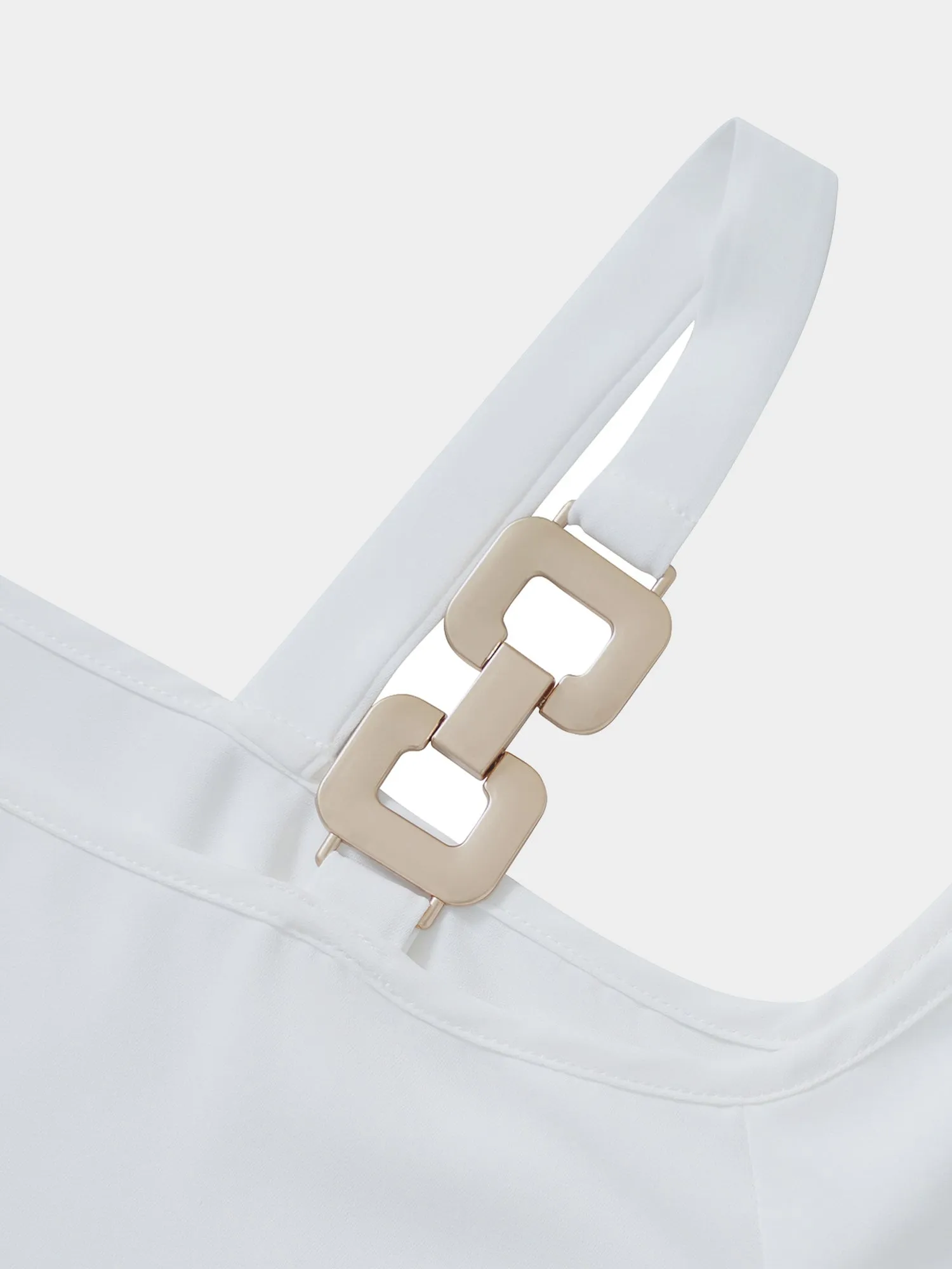 Midsize Metallic One-Shoulder Top