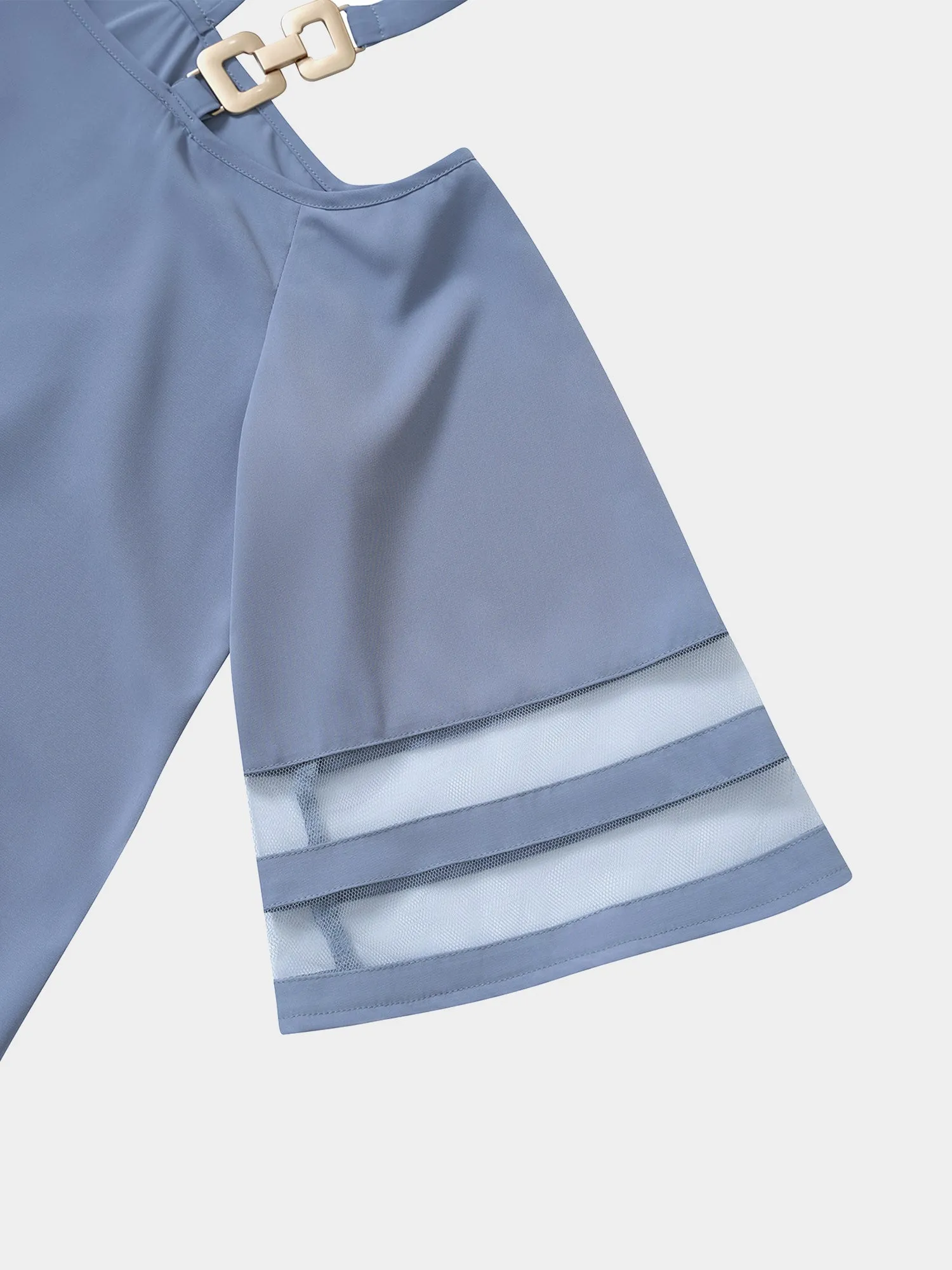 Midsize Metallic One-Shoulder Top