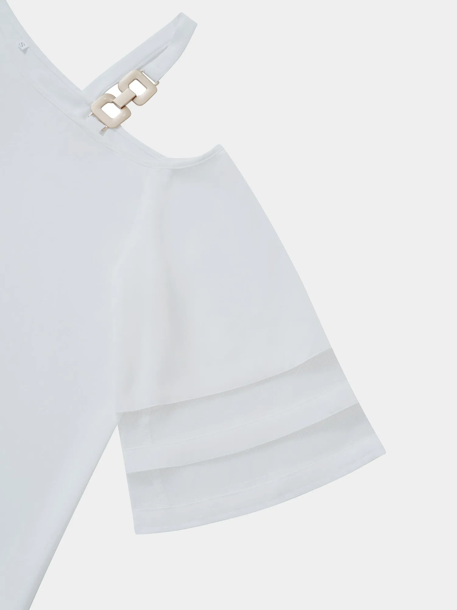 Midsize Metallic One-Shoulder Top