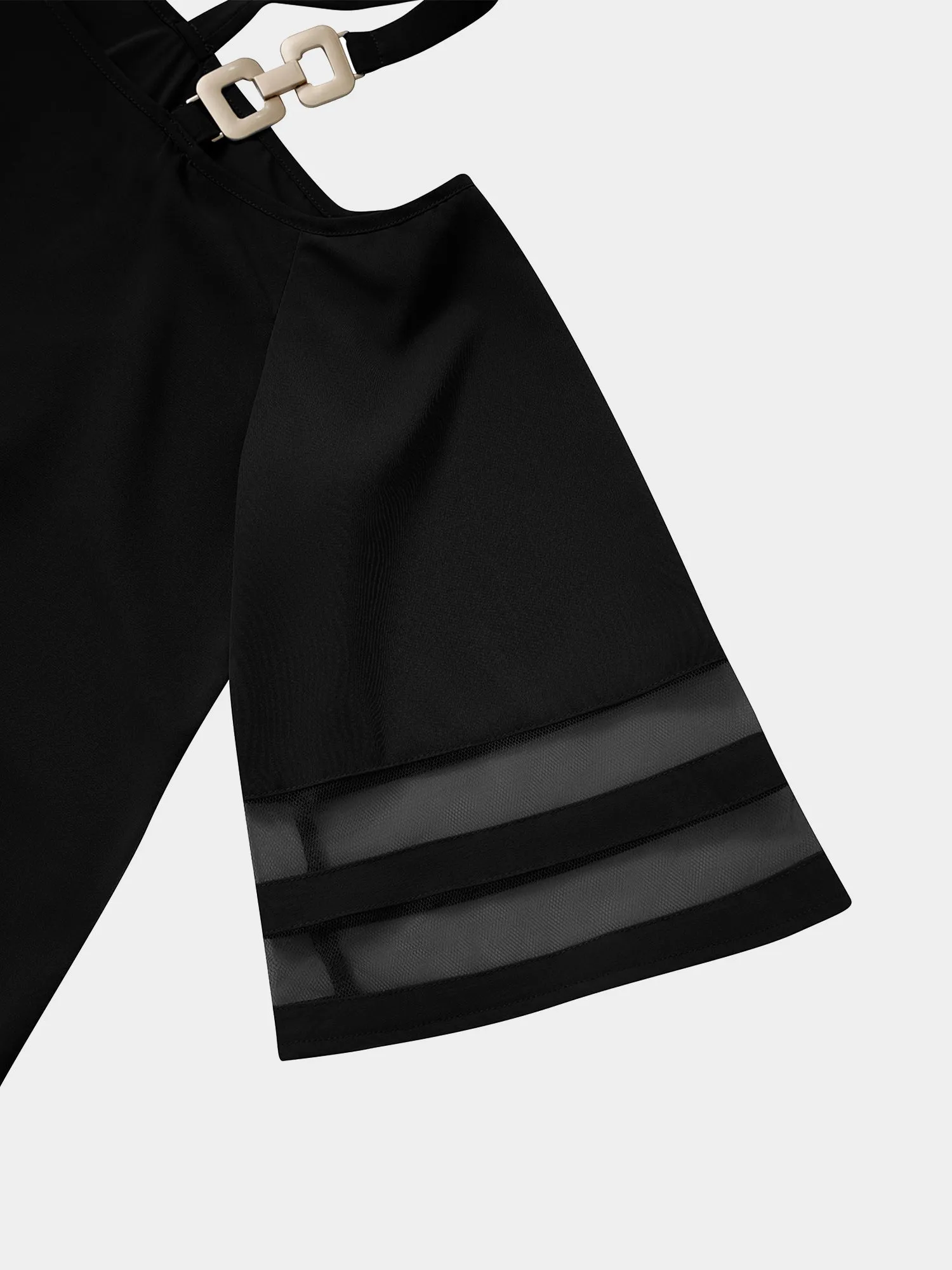Midsize Metallic One-Shoulder Top